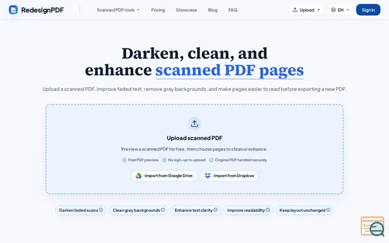 Screenshot of RedesignPDF