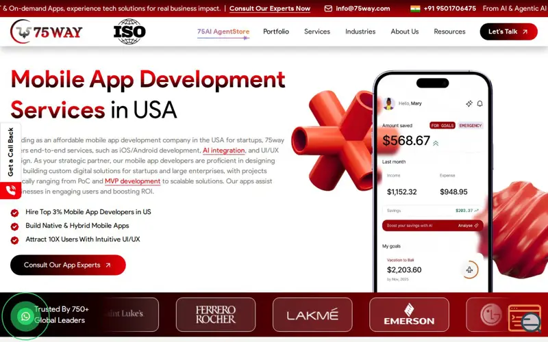 Screenshot of Mobile App Development Services in USA