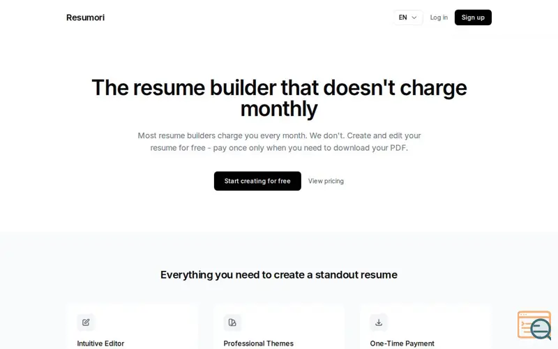 Screenshot of Resumori
