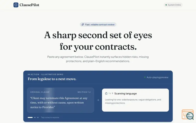 Screenshot of Contract Analyzer