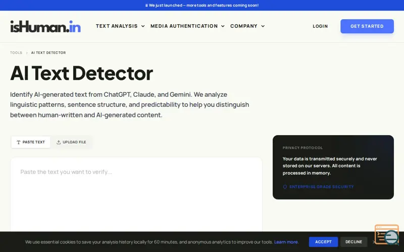 Screenshot of isHuman.in