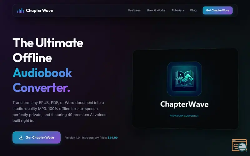 Screenshot of ChapterWave