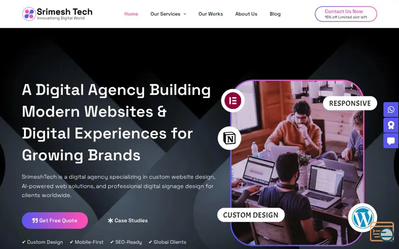 Screenshot of Srimeshtech Solutions