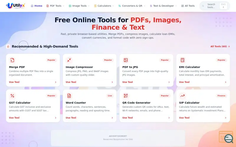 Screenshot of Utilyx