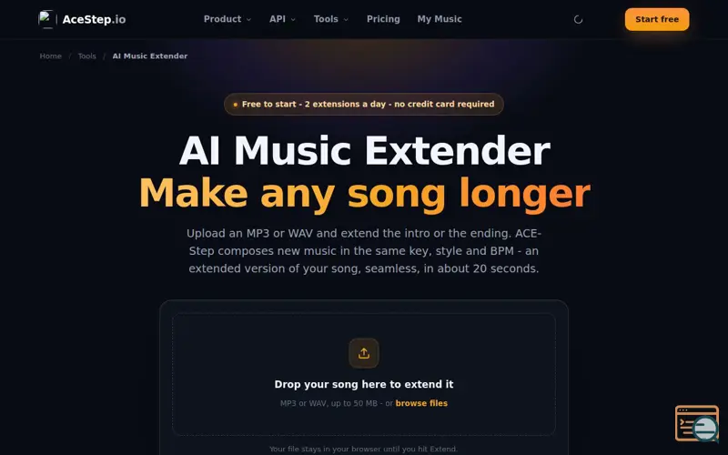 Screenshot of AceStep AI Music Extender