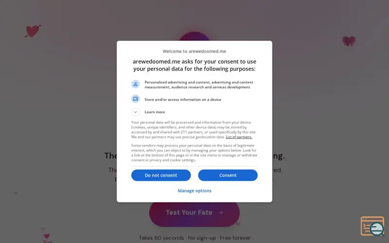 Screenshot of AreWeDoomed.me