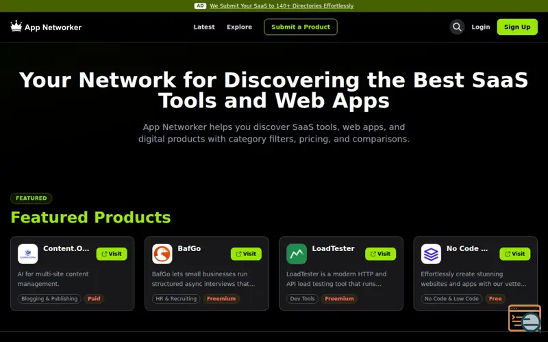 Screenshot of App Networker