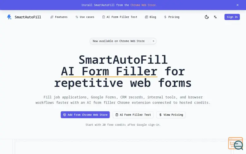 Screenshot of SmartAutoFill
