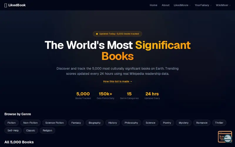 Screenshot of Likedbook