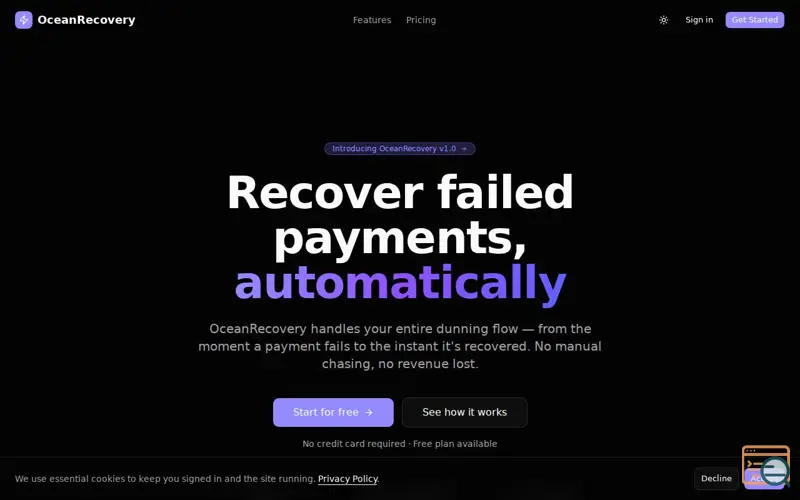 Screenshot of OceanRecovery