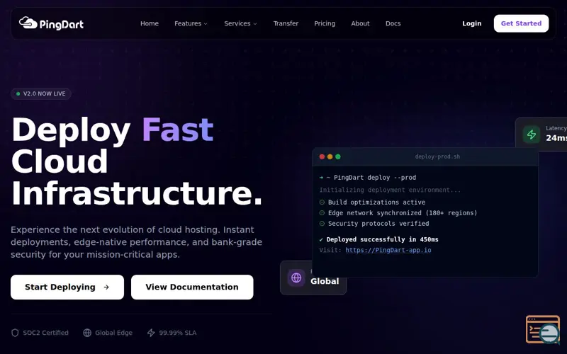 Screenshot of PingDart