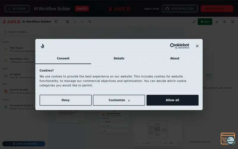 Screenshot of Jointjs