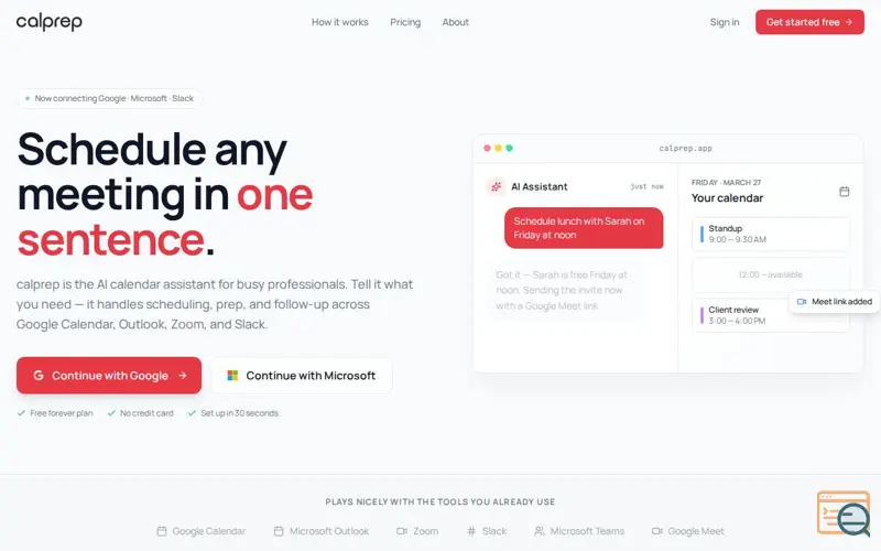Screenshot of calprep