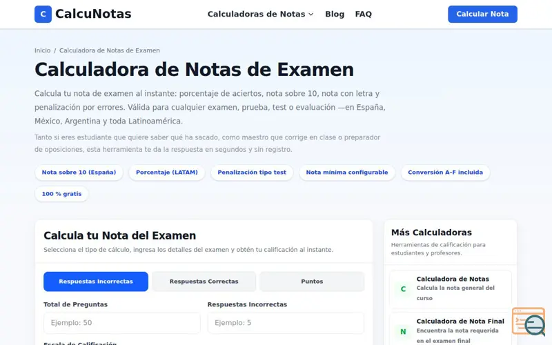Screenshot of CalcuNotas