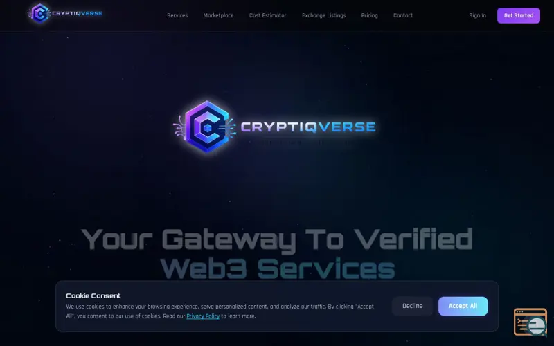 Screenshot of CryptiqVerse