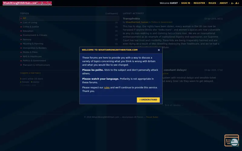 Screenshot of What's Wrong With Britain