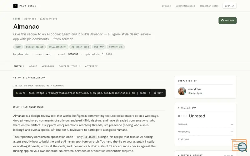 Screenshot of Almanac Seed