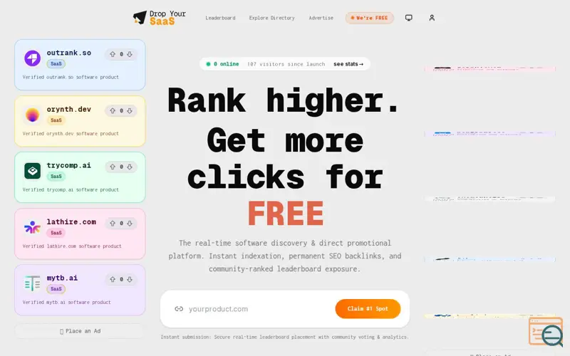 Screenshot of DropYourSaaS.com 