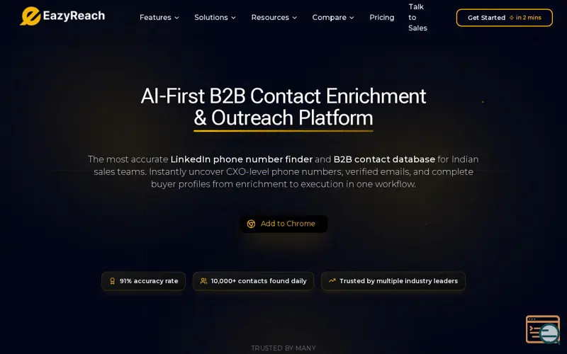 Screenshot of EazyReach