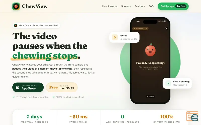 Screenshot of ChewView