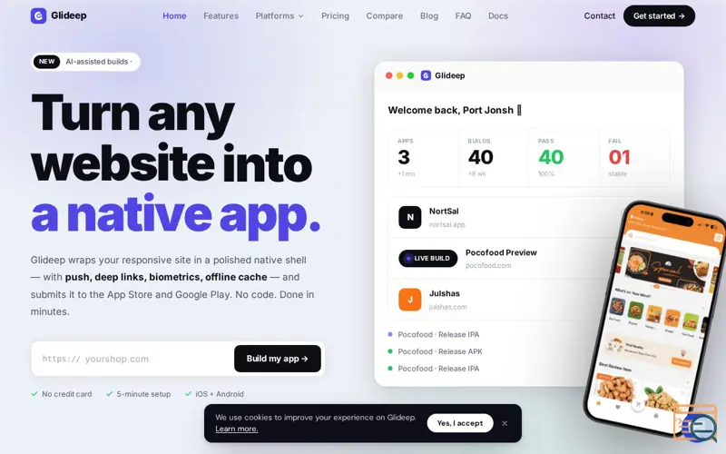 Screenshot of Glideep