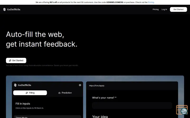 Screenshot of GoDotWebs