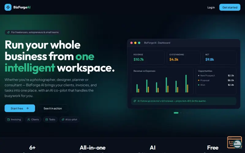 Screenshot of BizForgeAI — Forge Your Path