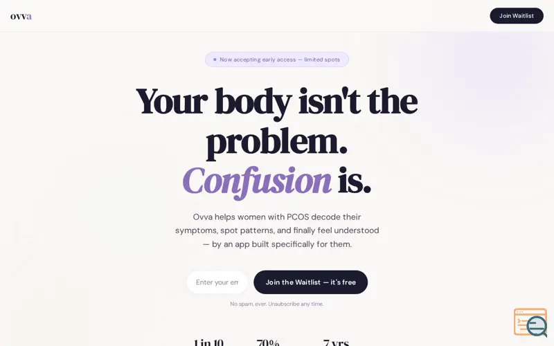 Screenshot of Ovva — PCOS Wellness, Finally Understood
