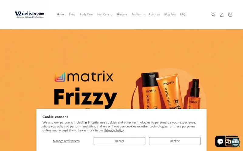 Screenshot of V2deliver.com