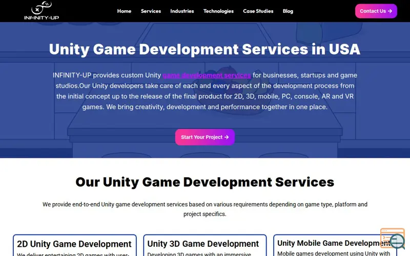 Screenshot of INFINITY-UP