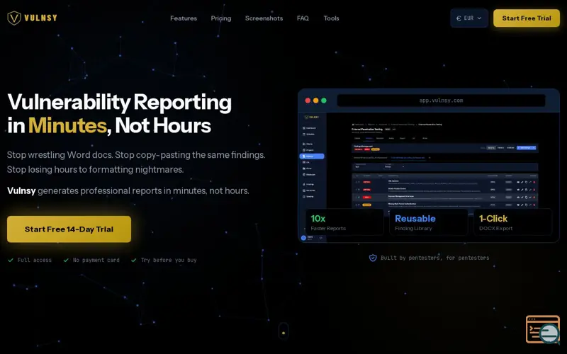 Screenshot of Vulnsy
