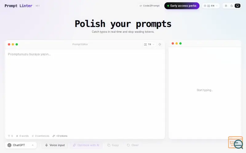 Screenshot of Prompt Linter