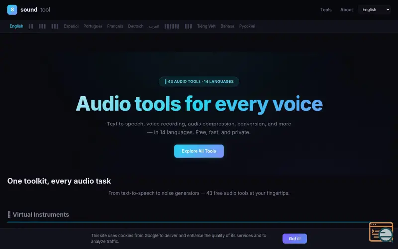 Screenshot of SoundTool
