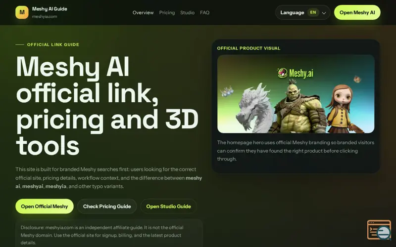Screenshot of Meshyia.com