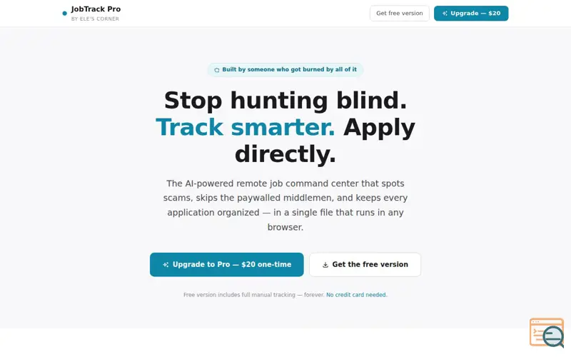 Screenshot of JobTrack