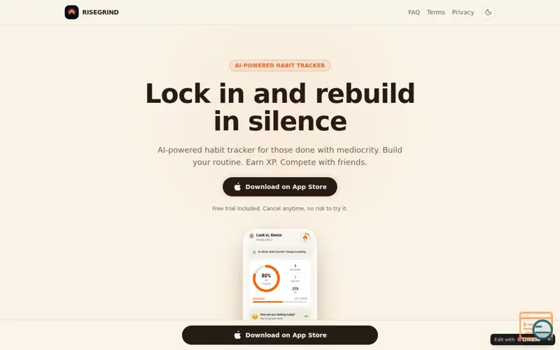 Screenshot of RiseGrind