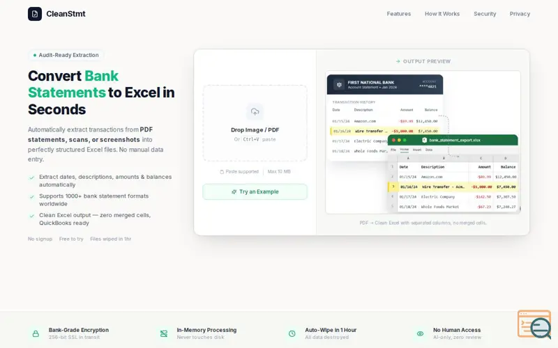Screenshot of CleanStmt