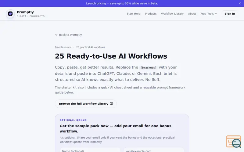 Screenshot of Promptly