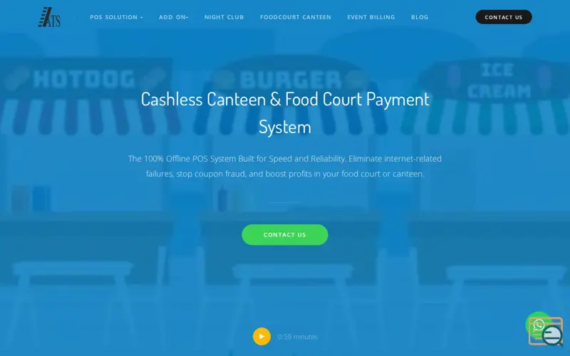 Screenshot of ATS Cashless Food Court & Canteen POS, a launch using WebHostBox