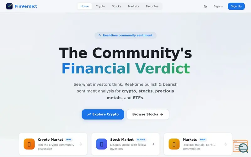 Screenshot of FinVerdict