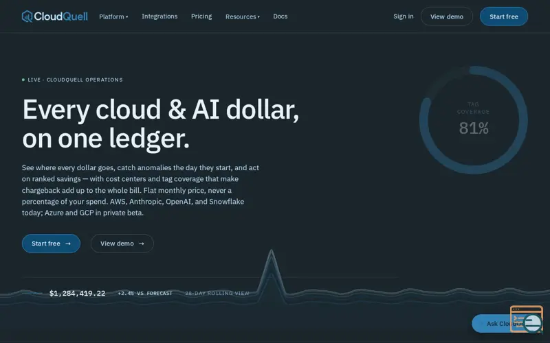 Screenshot of CloudQuell