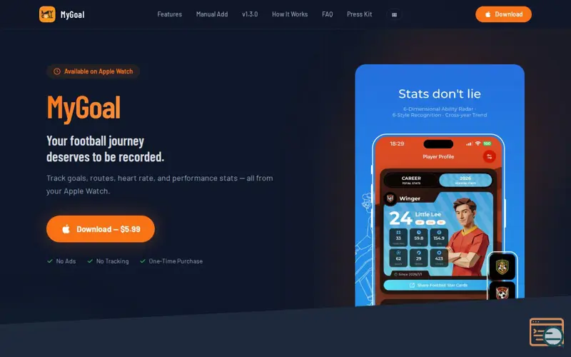 Screenshot of MyGoal