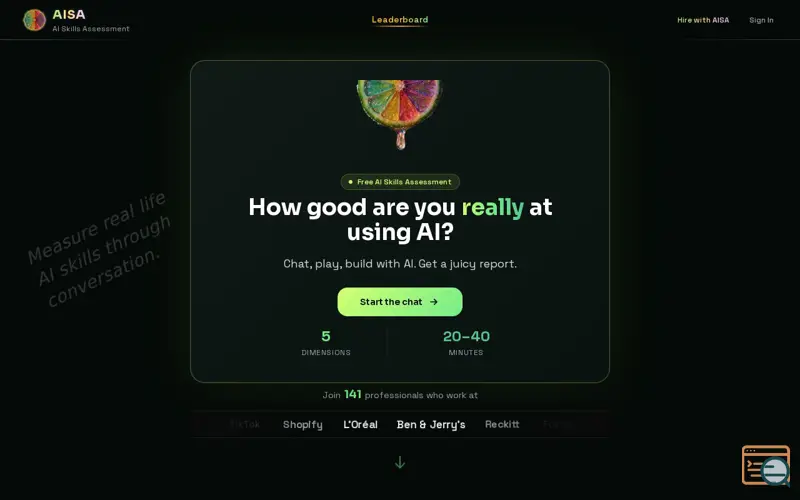 Screenshot of AISA - AI Skills Assessment