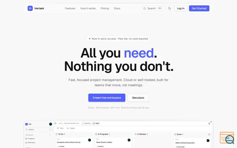 Screenshot of Vectask