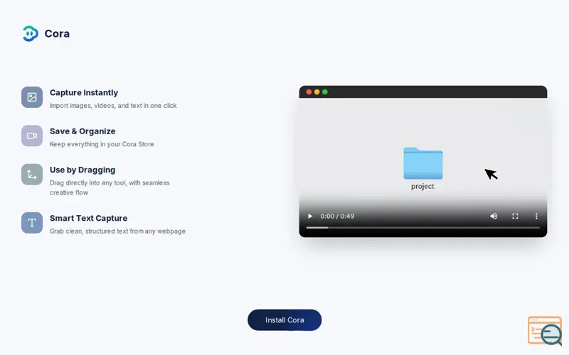 Screenshot of Cora