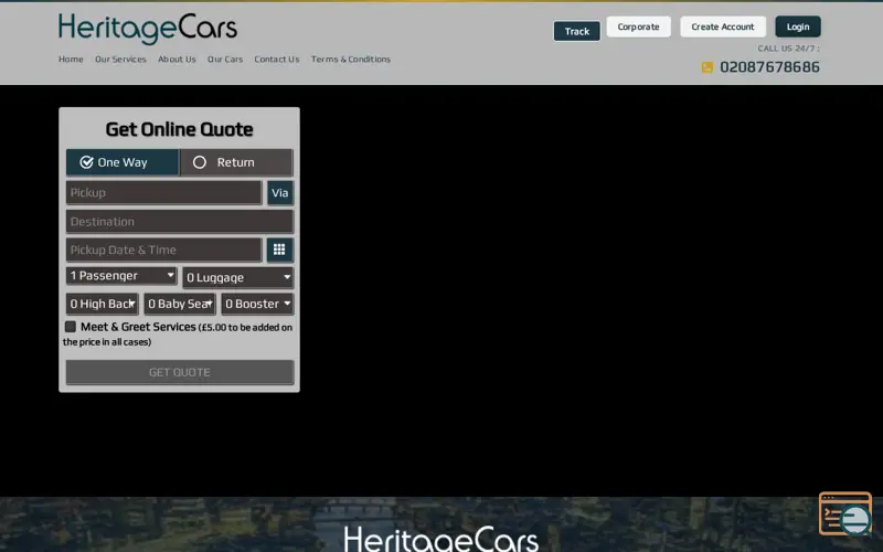 Screenshot of Heritage Cars London