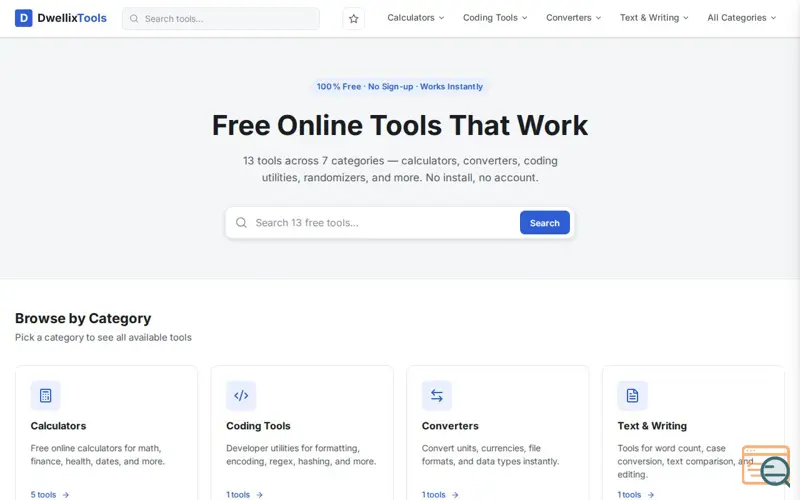 Screenshot of DwellixTools