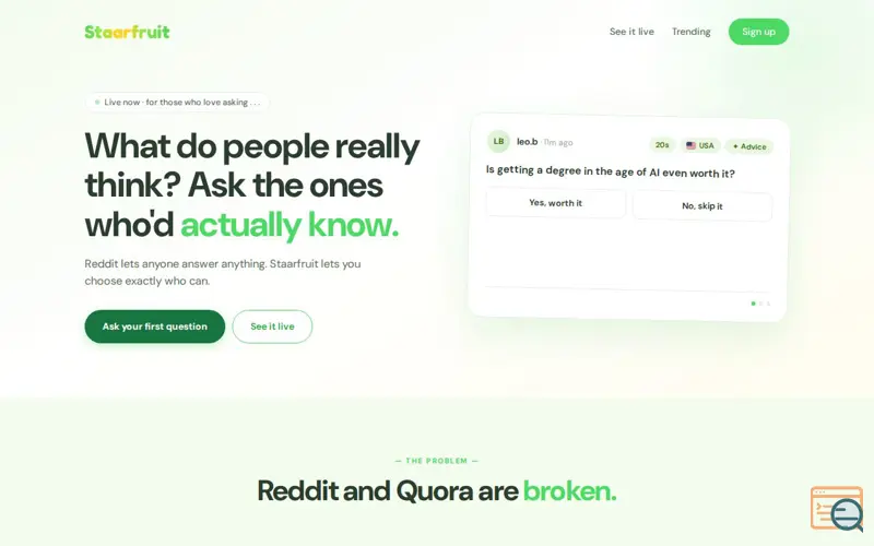 Screenshot of Staarfruit