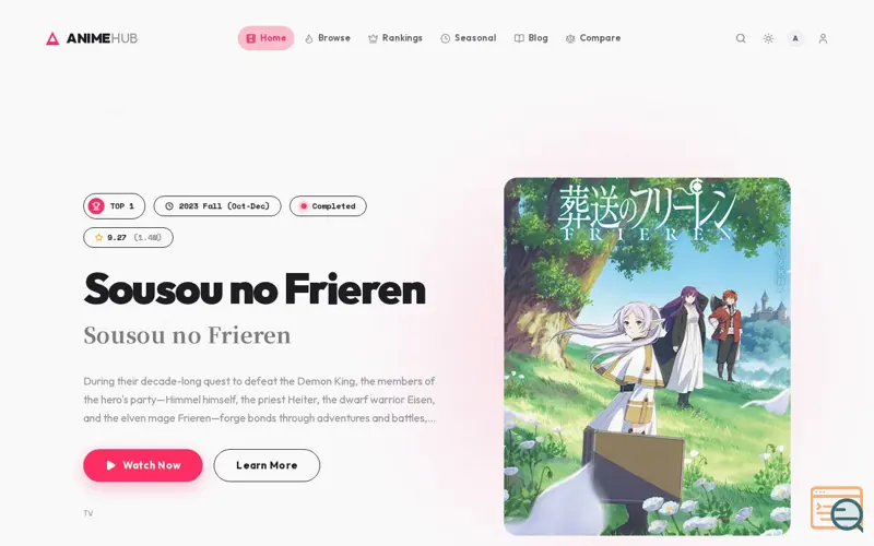 Screenshot of AnimeHub