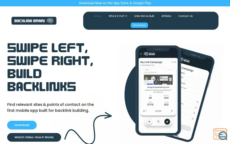 Screenshot of Backlink Brain, a launch using Flywheel